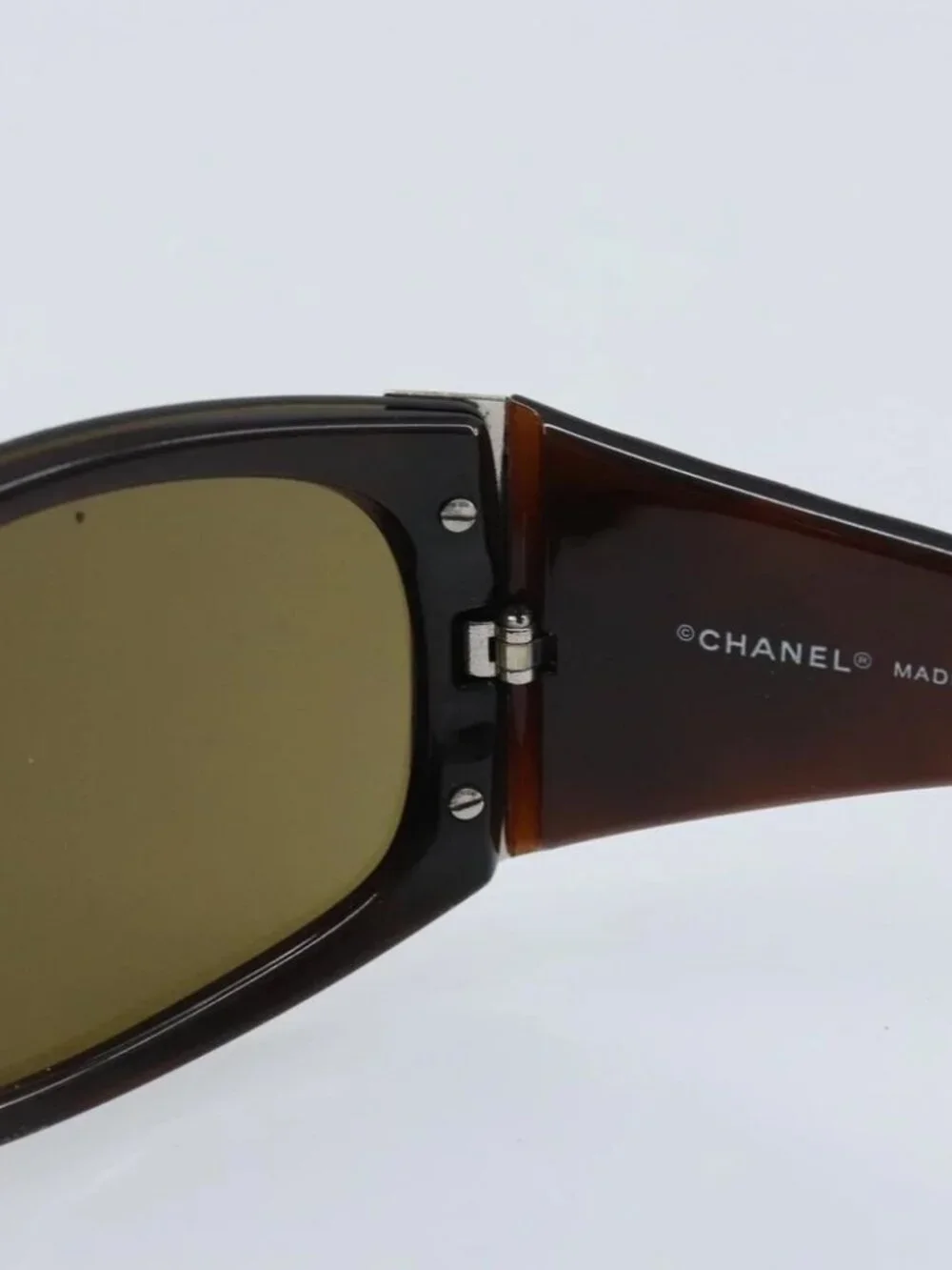CHANEL Sunglasses plastic Brown CC Auth BA11836